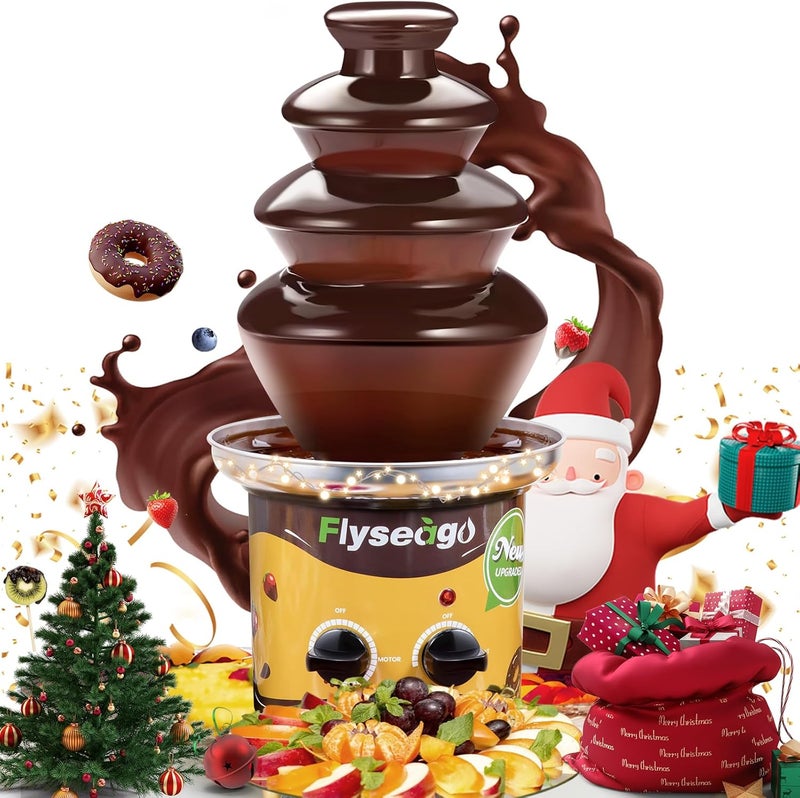 Flyseago 4 Tiers Chocolate Fountain Machine Upgraded Professional Fondue Fountain Easy Cleaning Hot Nacho Cheese Fountain for Party, Gathering, Wedding, Rental - Image 1